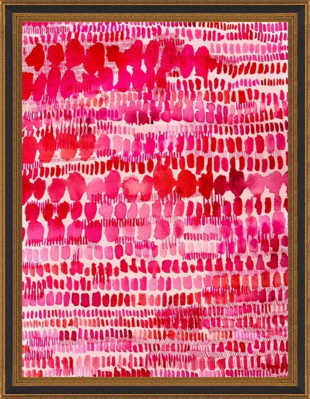 Pink and Red Watercolor Patterns Wall Art  by Paula Mills for Artfully Walls
