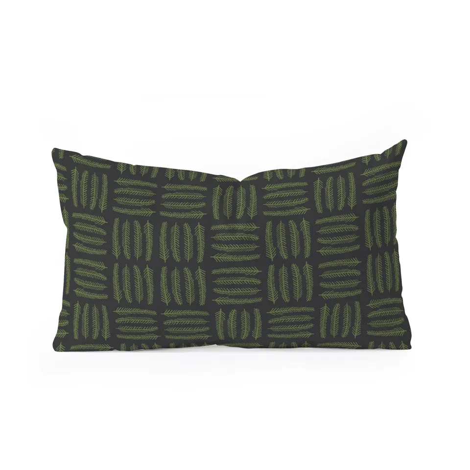Pine Needle Checker Iii by Iveta Abolina - Oblong Throw Pillow 26" x 16"