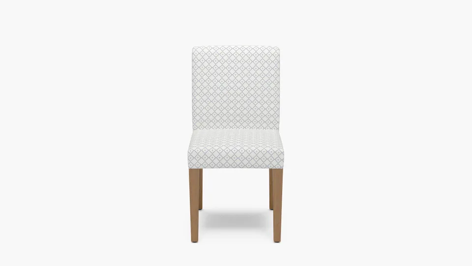 Signature Dining Chair, Delft Petite Lattice, Natural Square Tapered Leg
