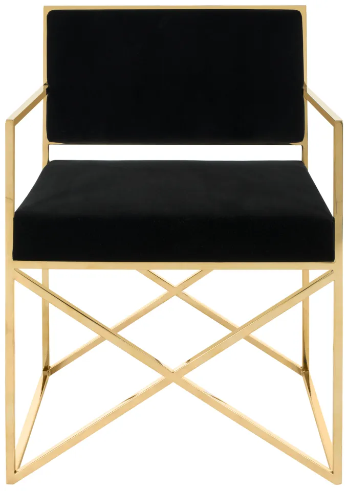 Kian Velvet Directors Chair - Black Velvet - Safavieh