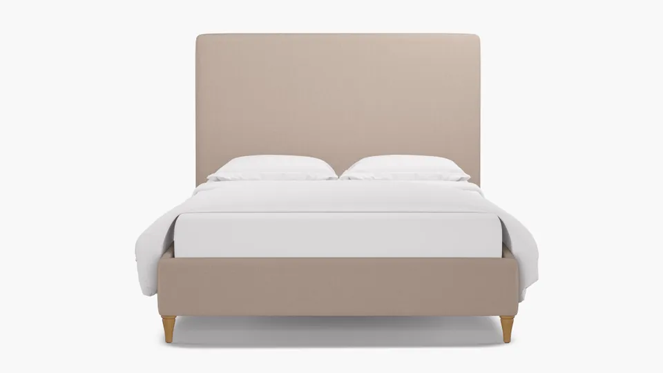 Classic Bed, Husk Everyday Linen, Natural Decorative Tapered Leg, King