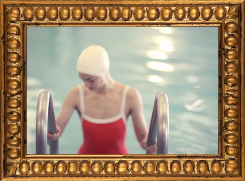 Swimmer in a Red Suit by Lucy Snowe for Artfully Walls