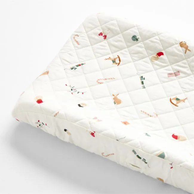 Supercozy Merry Moments Christmas Organic Flannel Baby Changing Pad Cover