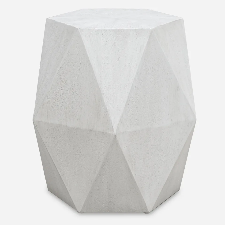 Volker White Geometric Accent Table