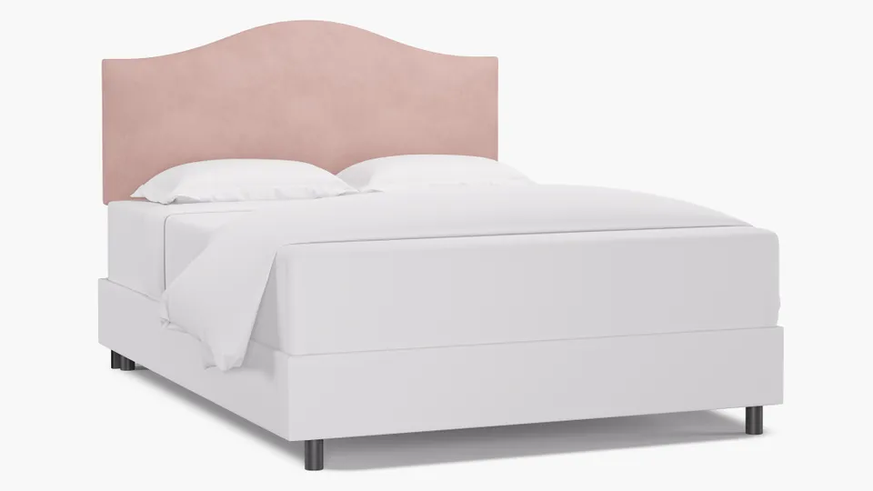 Camelback Headboard, Blush Classic Velvet, Queen