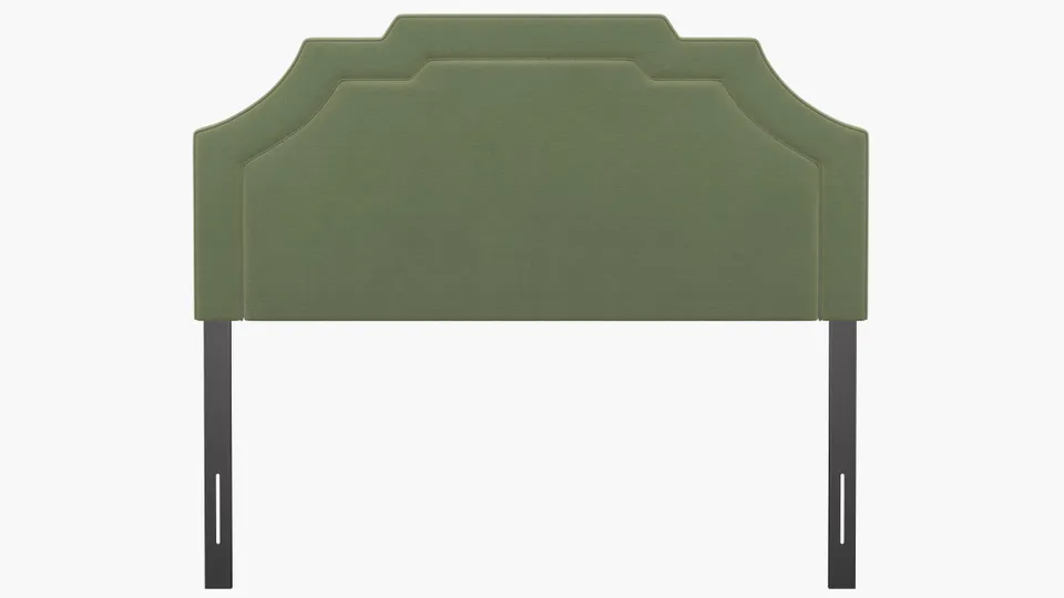 Art Deco Headboard, Vert Classic Velvet, Queen