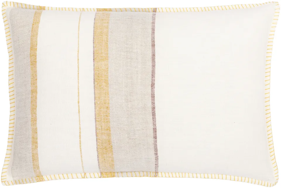 Linen Stripe Embellished LSP-002 13"L x 20"W Pillow Cover