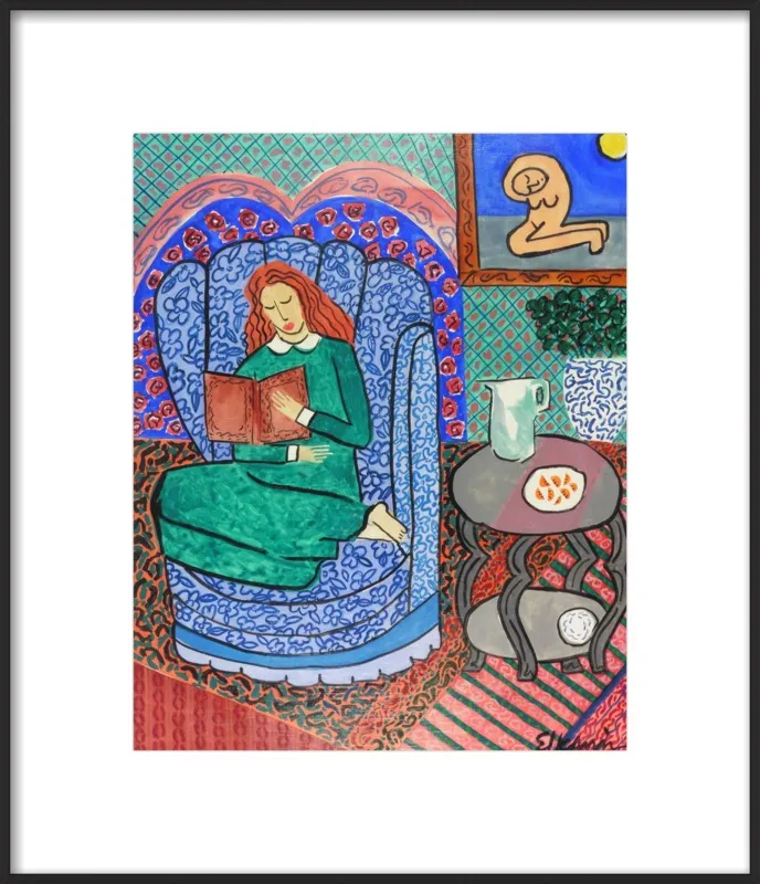 Red Headed Reader by Linda Elksnin for Artfully Walls