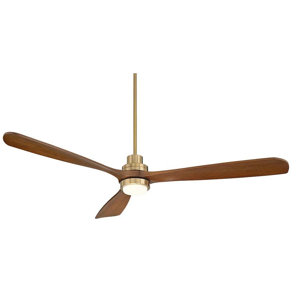 66" Casa Delta DC XL Soft Brass LED Ceiling Fan with Remote