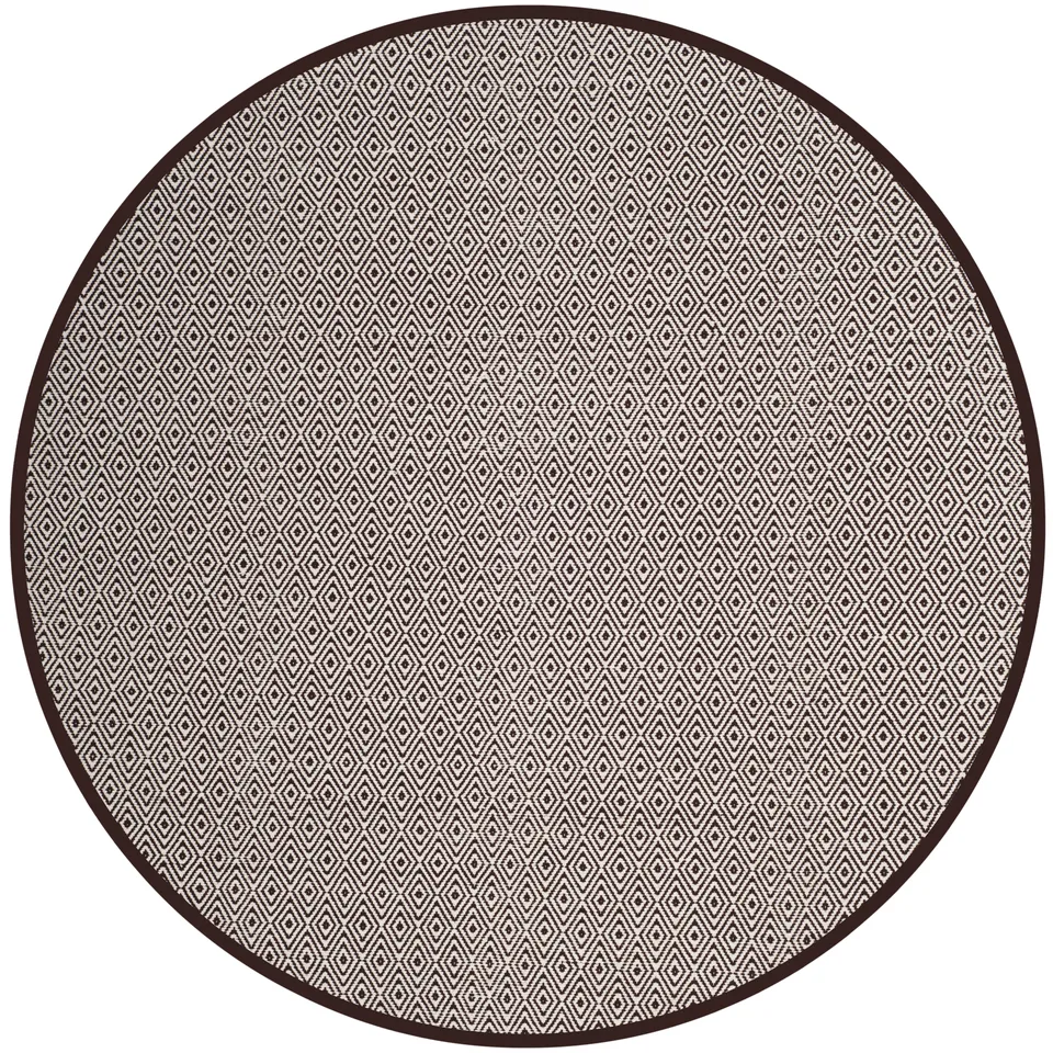 Arlo Home Hand Woven Area Rug, MTK515M, Ivory/Chocolate,  6' X 6' Round
