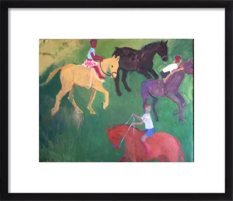 Four Horses, Three Riders by Megan Williamson for Artfully Walls