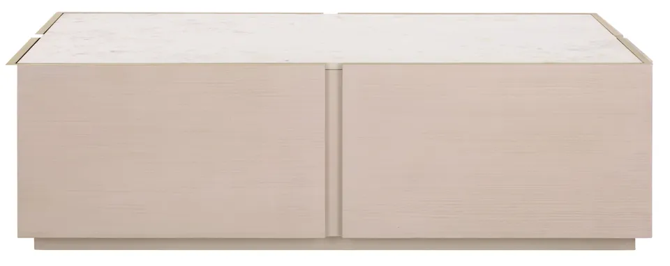 Alanabella Marble Rectangle Coffee Table - Sand / White