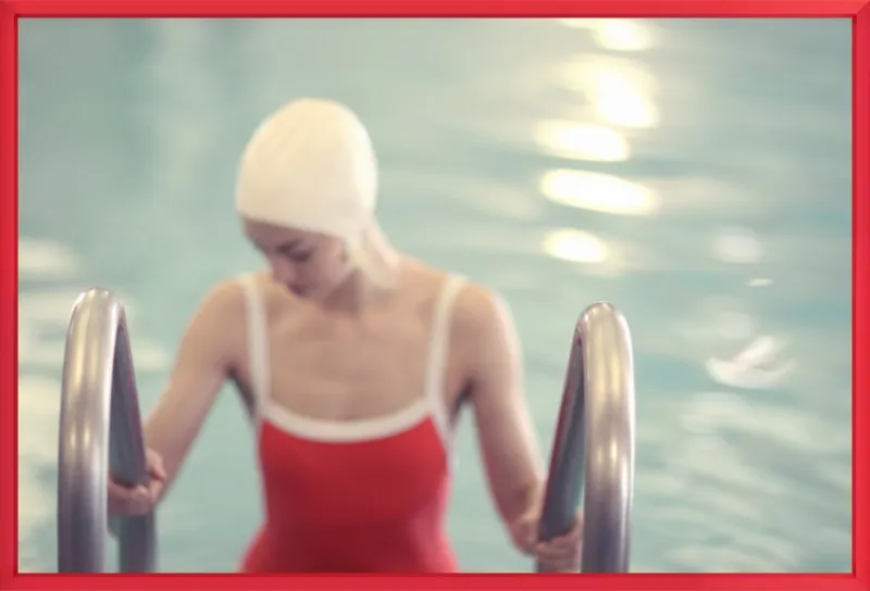 Swimmer in a Red Suit by Lucy Snowe for Artfully Walls