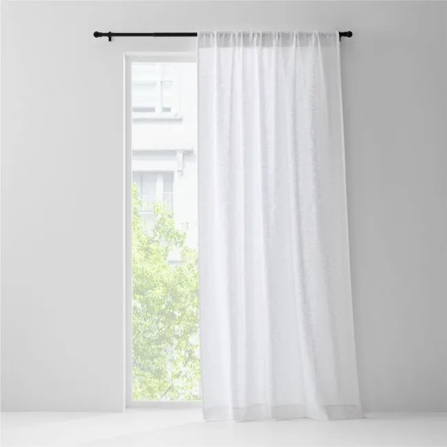 Lindstrom Crisp White Organic Cotton Sheer Window Curtain Panel 52"x84"