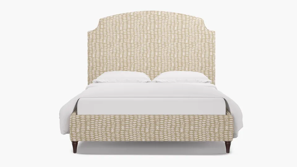 Cove Bed, Sand Odalisque, Espresso Decorative Tapered Leg, Twin