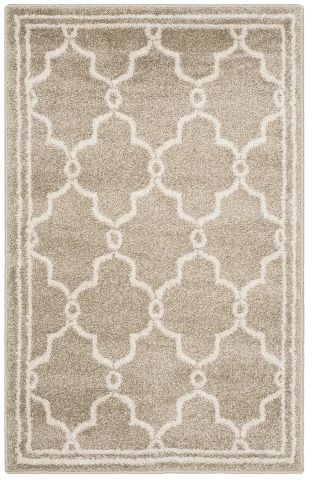 Arlo Home Indoor/Outdoor Woven Area Rug, AMT414S, Wheat/Beige,  3' X 5'