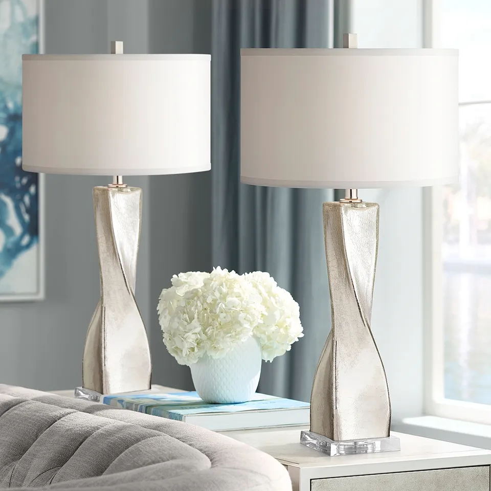 360 Lighting Oirin Twist 32 1/4" Mercury Glass Table Lamp Set of 2