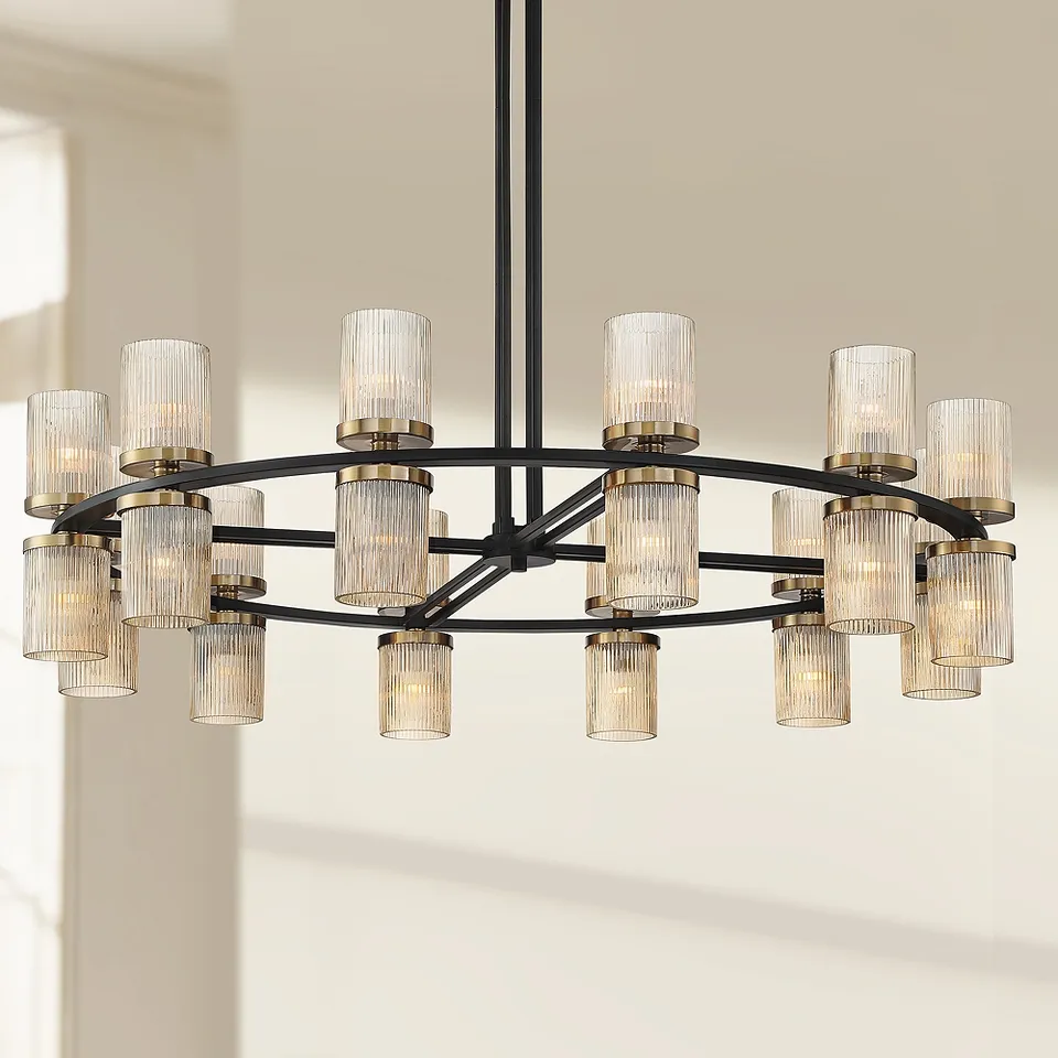 Possini Euro Palais 48" Wide Champagne Glass 24-Light Ring Chandelier