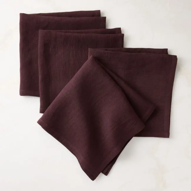 Bolt Plum Linen Napkin Set of 4