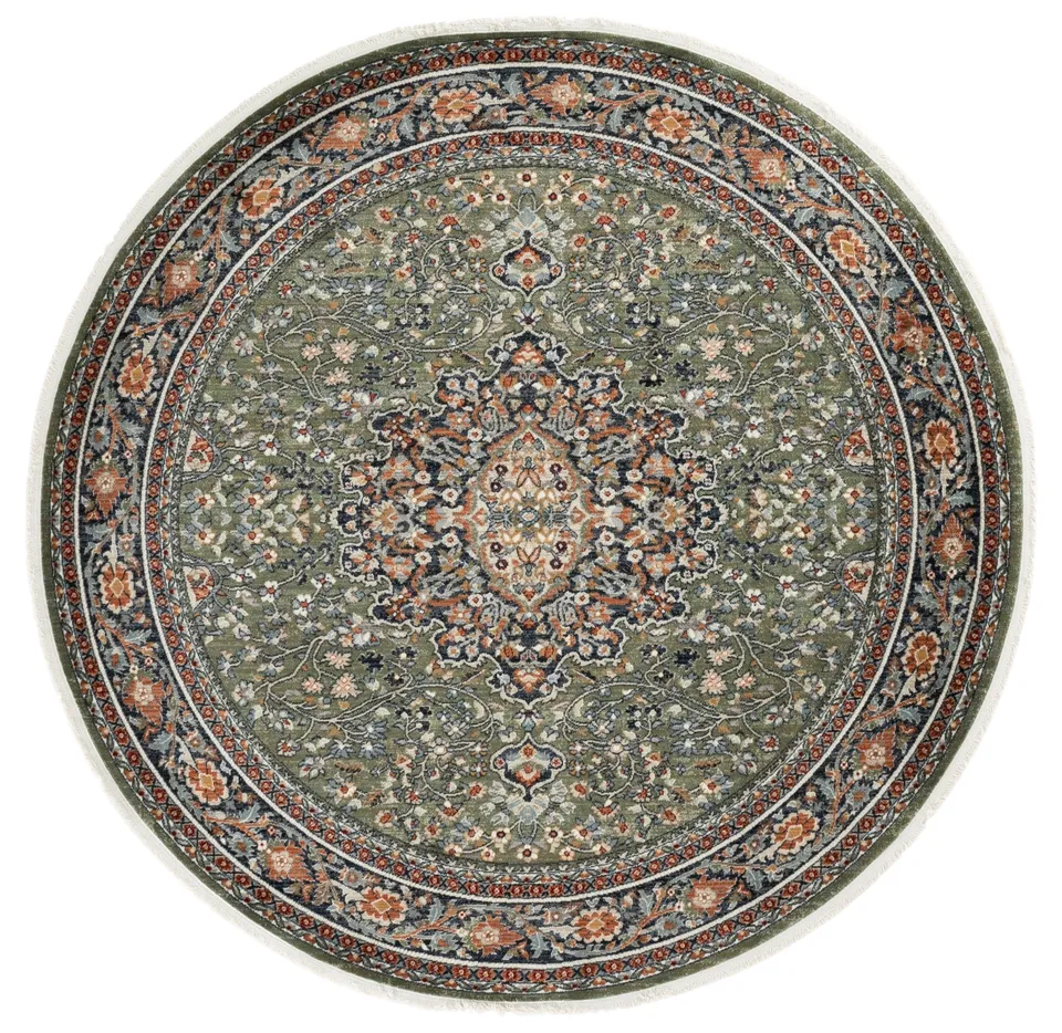 Lauren Ralph Lauren Collection Claredale Rug, Green/Navy, 6'7" Round