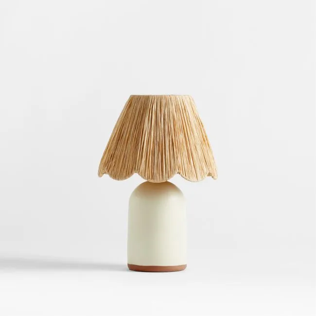 Greta Scalloped Raffia Table Lamp