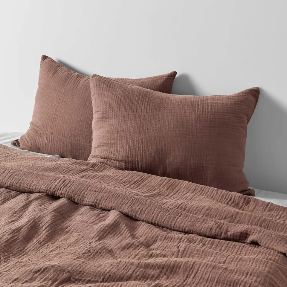 The Citizenry Organic Cotton Gauze Duvet Set | Full/Queen | Blue