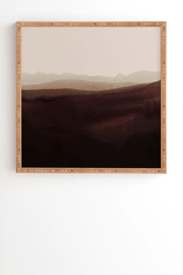 Mountain Horizon 31 by Iris Lehnhardt - Framed Wall Art Bamboo 12" x 12"