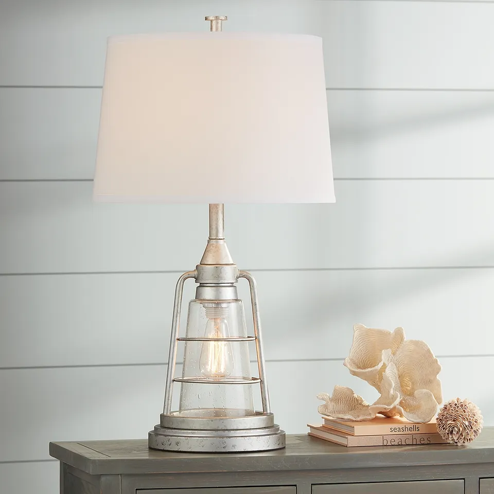 Franklin Iron Works Fisher 28 3/4" Metal Night Light Lamp with Dimmer