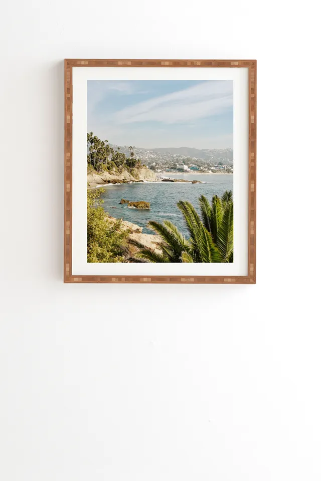 Laguna Beach by Bree Madden - Framed Wall Art Bamboo 20" x 20"