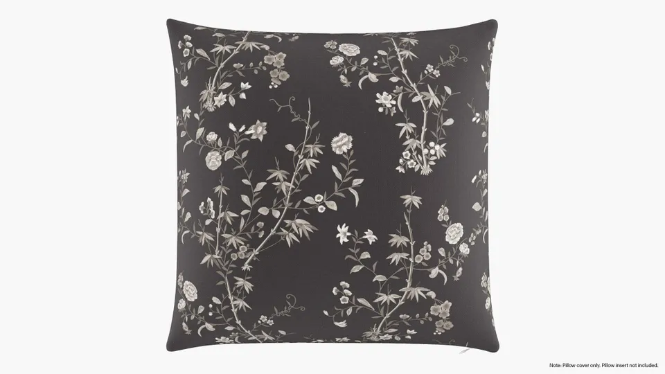 Throw Pillow Cover 26", Black Bamboo Garden, 26" x 26"