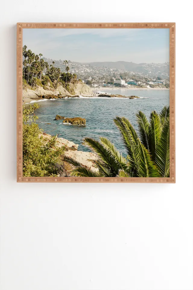 Laguna Beach by Bree Madden - Framed Wall Art Bamboo 30" x 30"