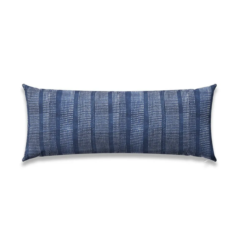 Speckled Indigo Outdoor Pillow by St. Frank | Blue | 40" W x 15" H | Polyester