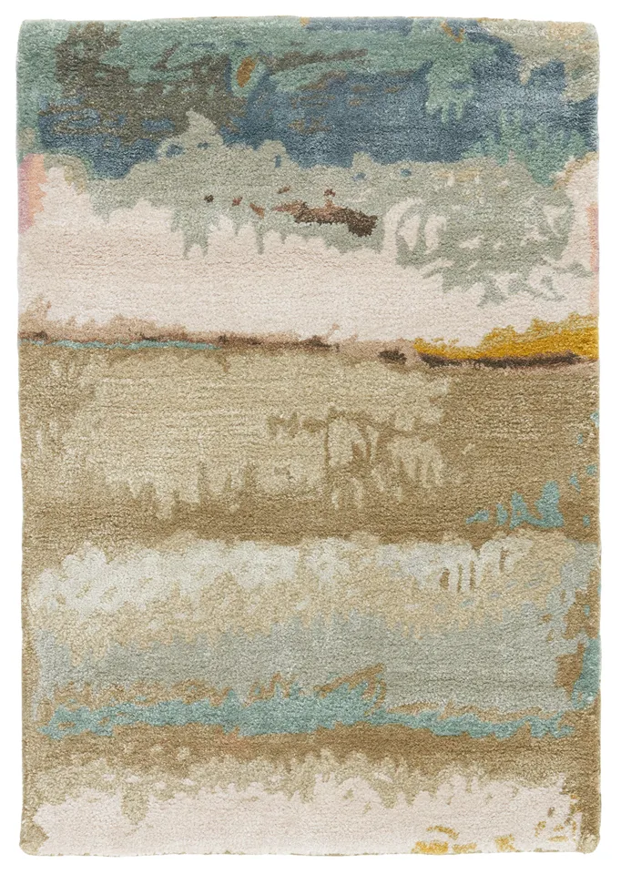 Juna Handmade Abstract Tan/ Yellow Area Rug (2'X3')