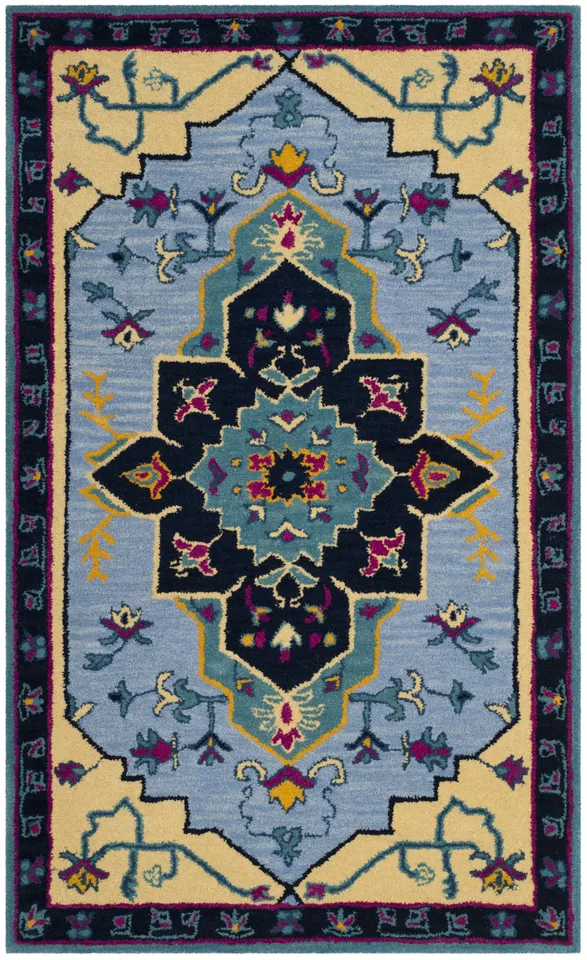 Arlo Home Hand Tufted Area Rug, BLG506B, Light Blue/Multi,  3' X 5'