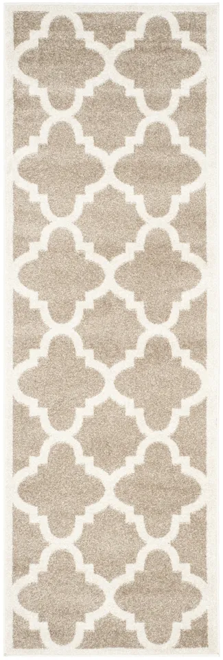 Arlo Home Indoor/Outdoor Woven Area Rug, AMT423S, Wheat/Beige,  2' 3" X 7'