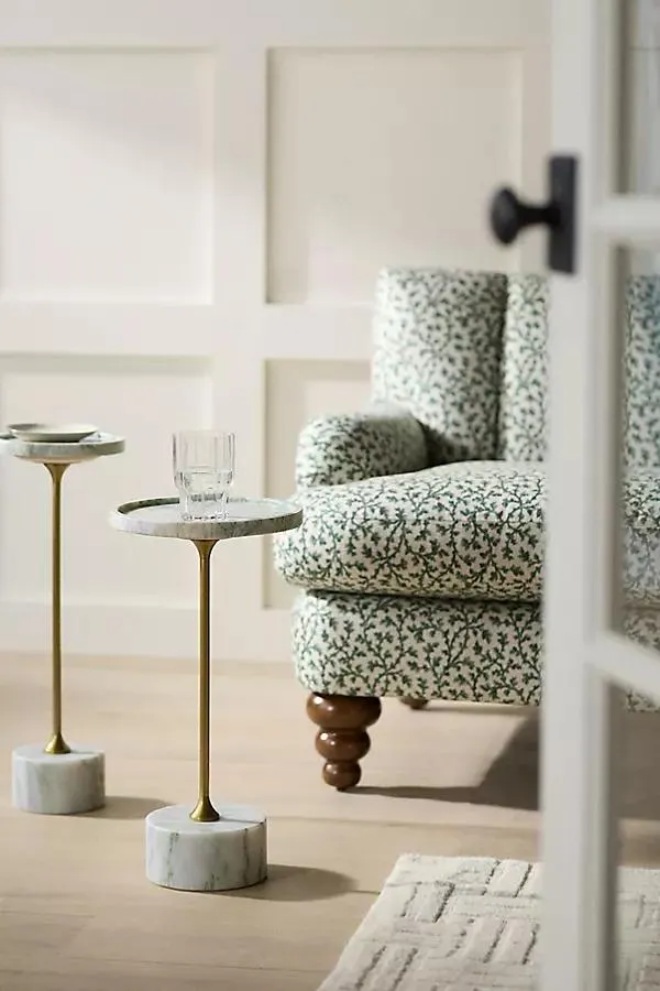 Swirling Marble End Table