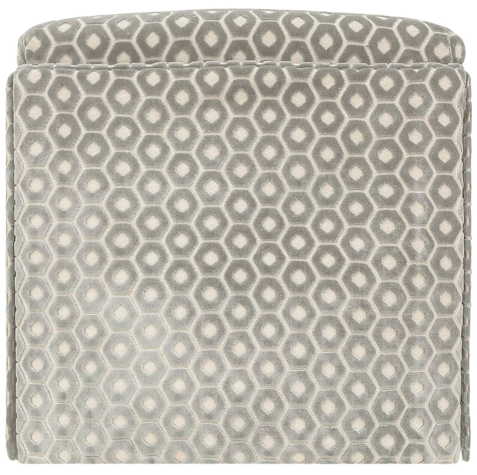 THE SKIRTED OTTOMAN :: PALOMA CUT VELVET  // GREY - SWATCH 4" X 4"