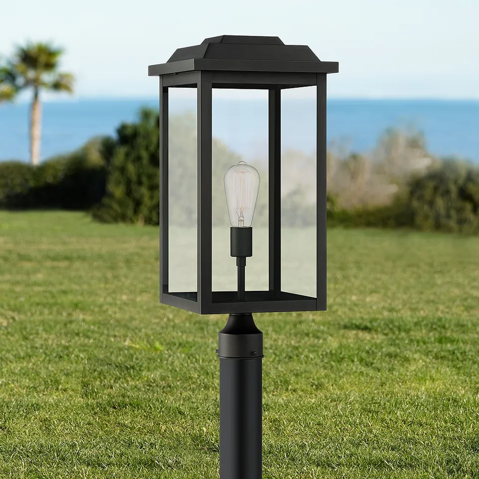 John Timberland Eastcrest 22 1/2" Textured Black Outdoor Post Light