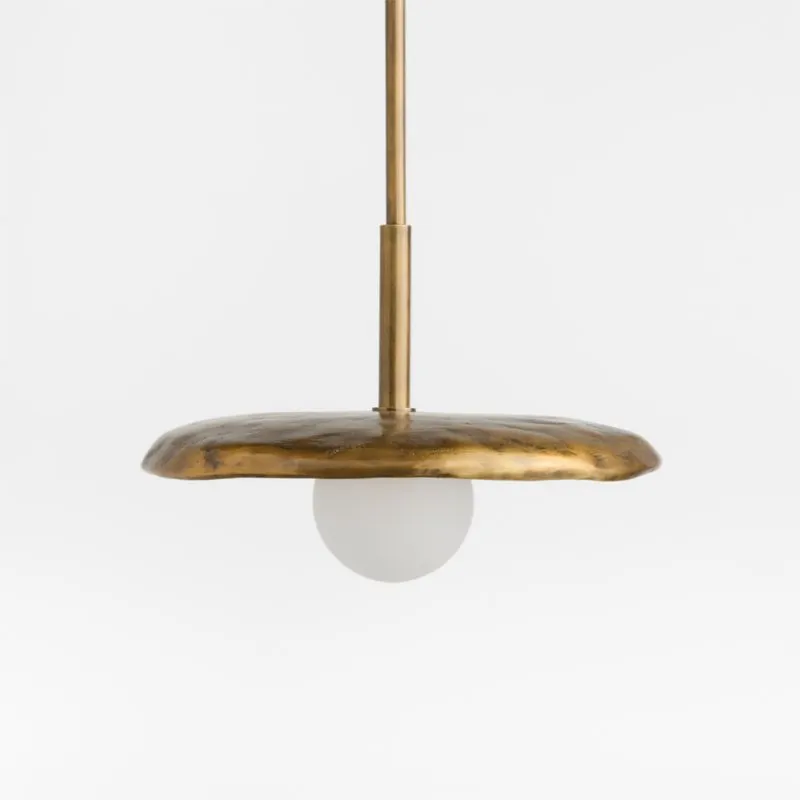 Lilypad Metal and Glass Pendant Light by Brigette Romanek 16"
