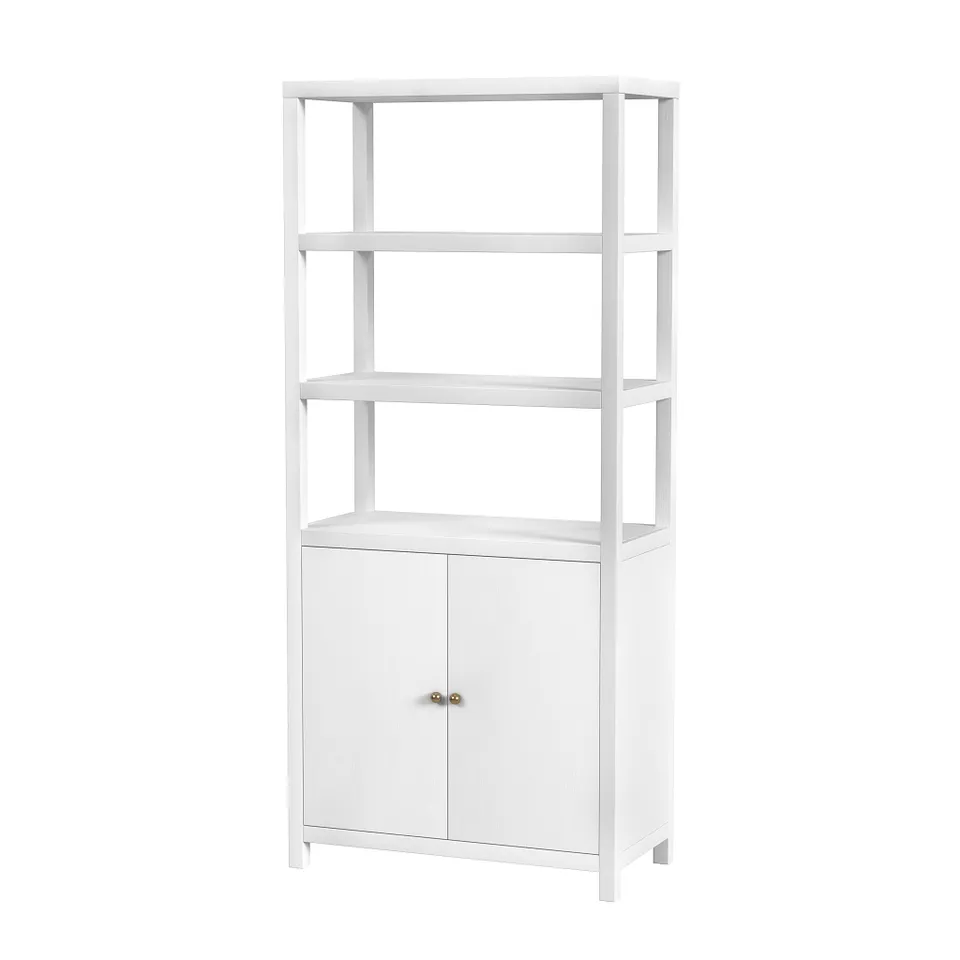 Nora White Etagere Bookcase