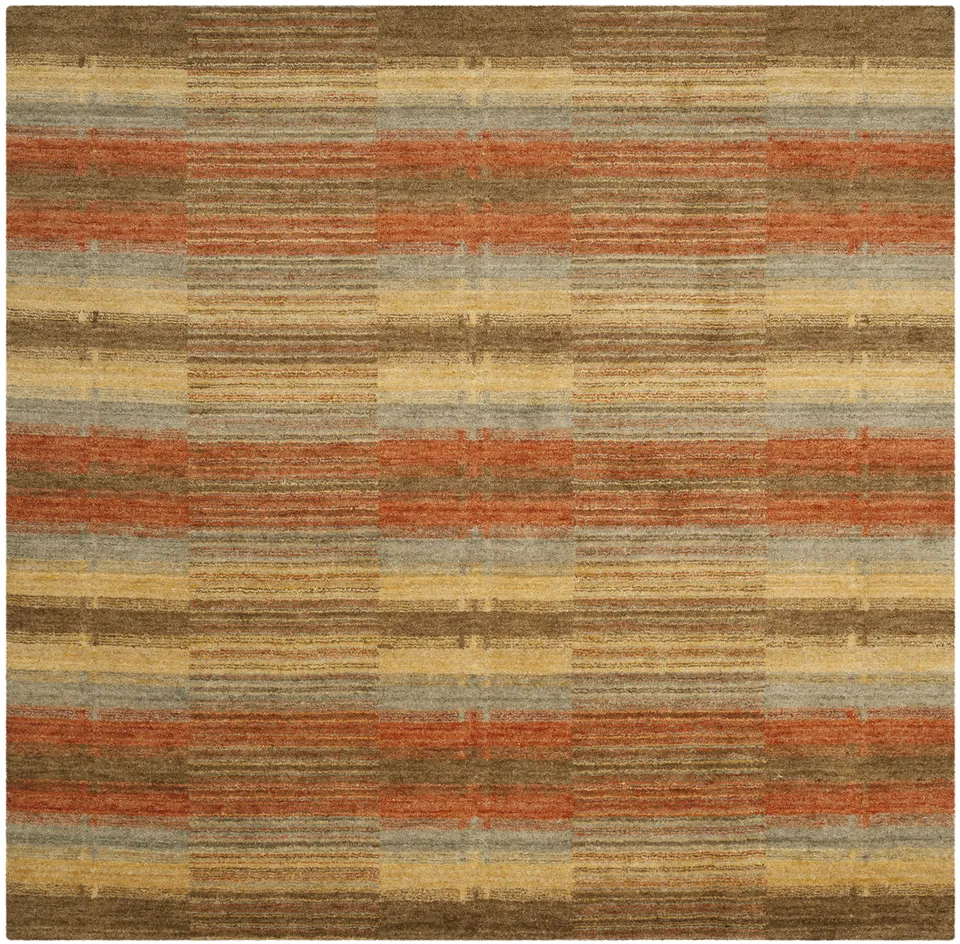 Arlo Home Hand Loomed Area Rug, HIM473A, Multi,  6' X 6' Square