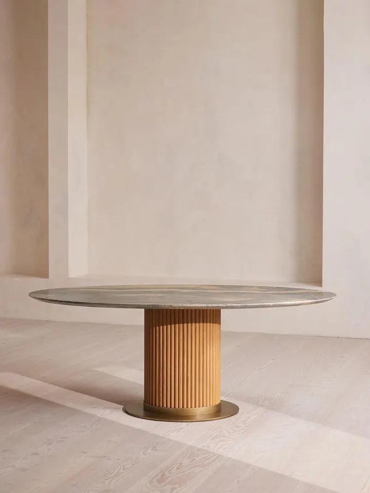 Murcell Oval Dining Table, Blue Quartzite