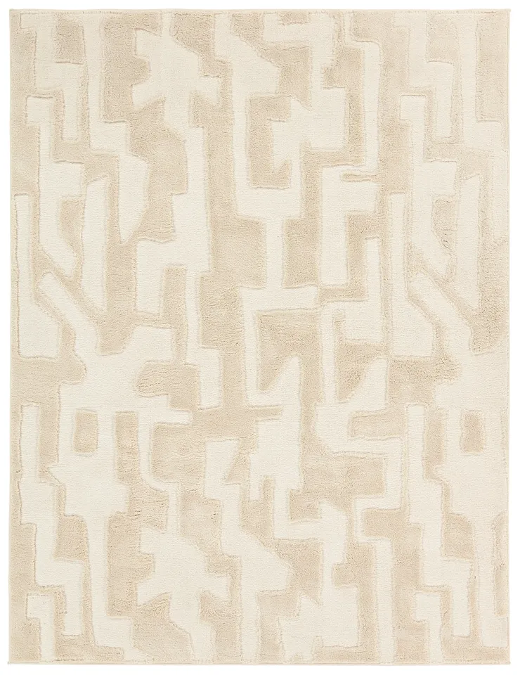 Nikki Chu by Demir CNU06 Abstract White Area Rug (5'3"x7')