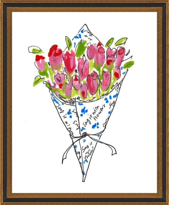 Bodega Flowers in Blue and Pink by Larsen McDowell for Artfully Walls