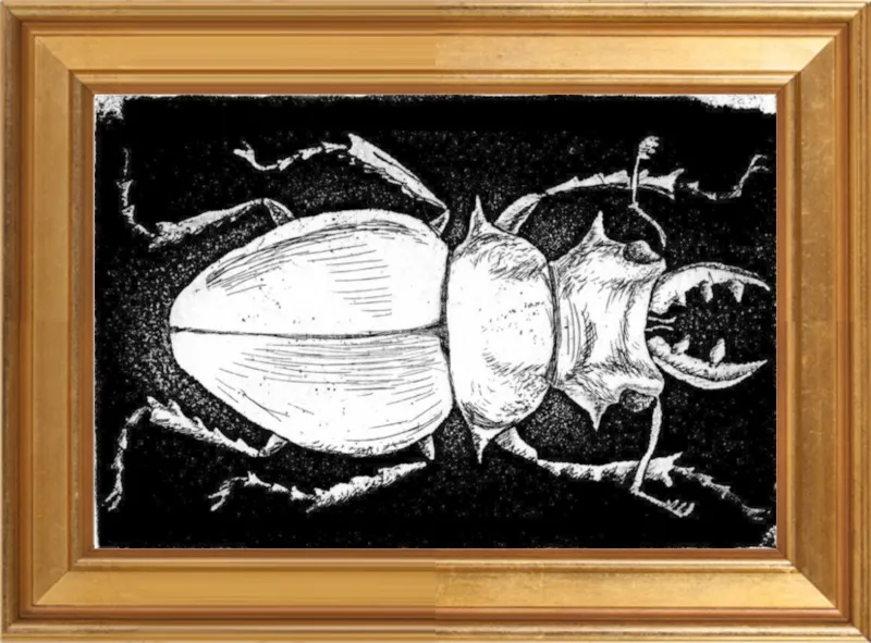 White Beetle on Black by Tennopent Sooster for Artfully Walls