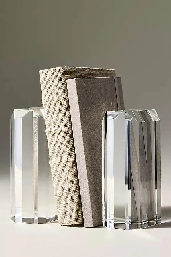 Glacier Crystal Glass Bookends