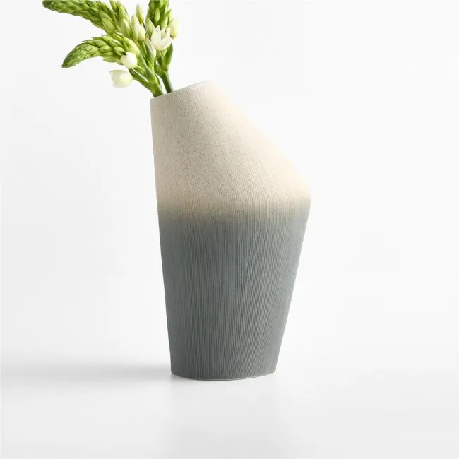 Harbour Medium Green Ombre Porcelain 12" Vase