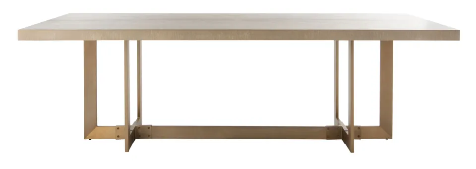 Quinn Dining Table/Grey Oak/Brass
