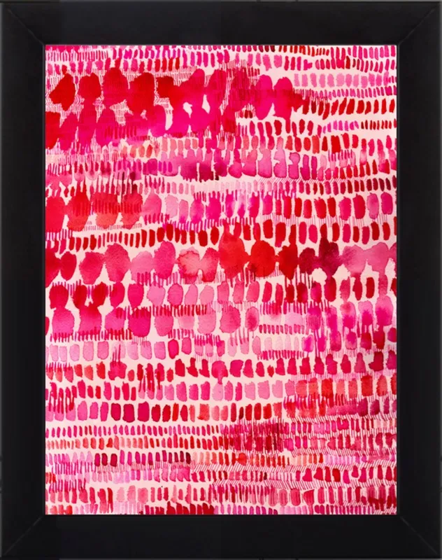 Pink and Red Watercolor Patterns Wall Art  by Paula Mills for Artfully Walls