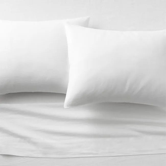Classic European Linen White Queen Sheet Set